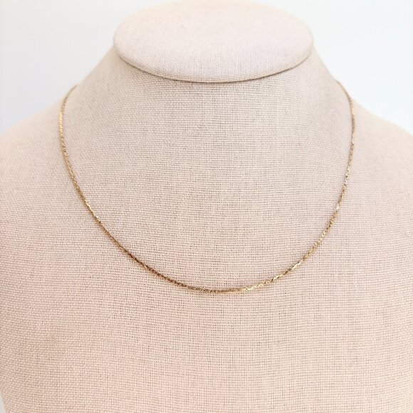 1/20 12k Gold Triangle Link Chain Necklace Spring Ring Clasp Size 22.5" Length - Picture 1 of 10